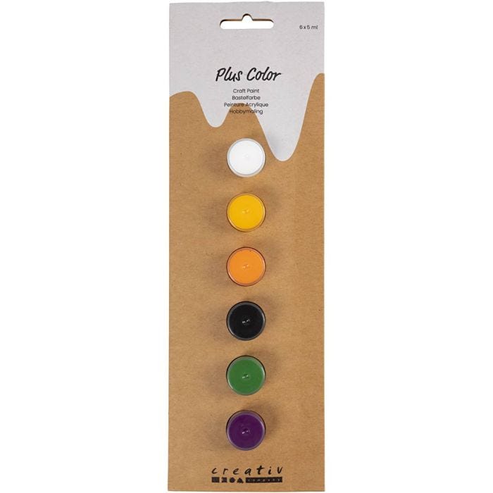 Plus Color acrylverf, halloween kleuren, 6x5ml/ 1 doos
