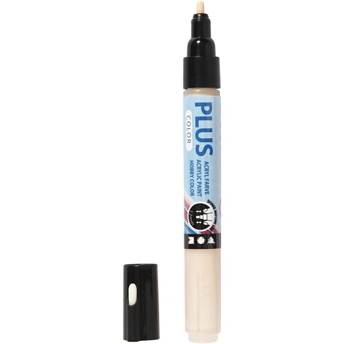 Plus Color Marker, L: 14,5 cm, lijndikte 1-2 mm, licht beige, 5,5 ml, 1 stuk