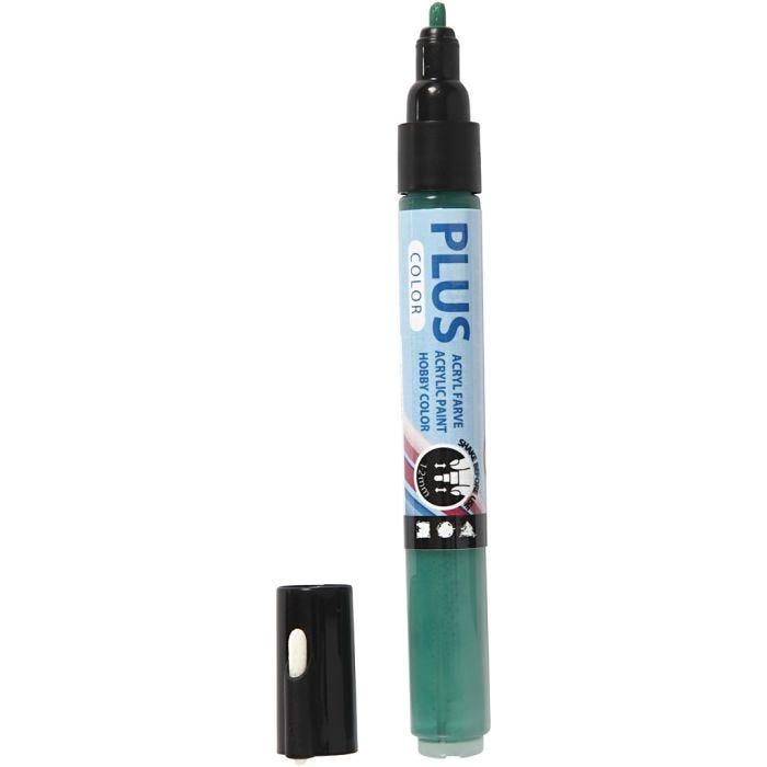 Plus Color Marker, L: 14,5 cm, lijndikte 1-2 mm, donkergroen, 5,5 ml, 1 stuk