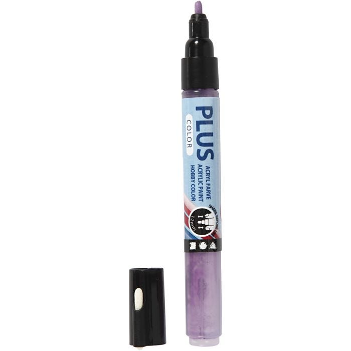 Plus Color Marker, L: 14,5 cm, lijndikte 1-2 mm, dark lilac, 5,5 ml, 1 stuk