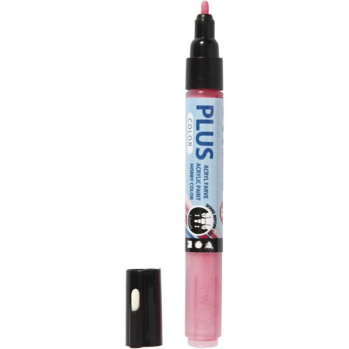 Plus Color Marker, L: 14,5 cm, lijndikte 1-2 mm, fuchsia, 5,5 ml, 1 stuk