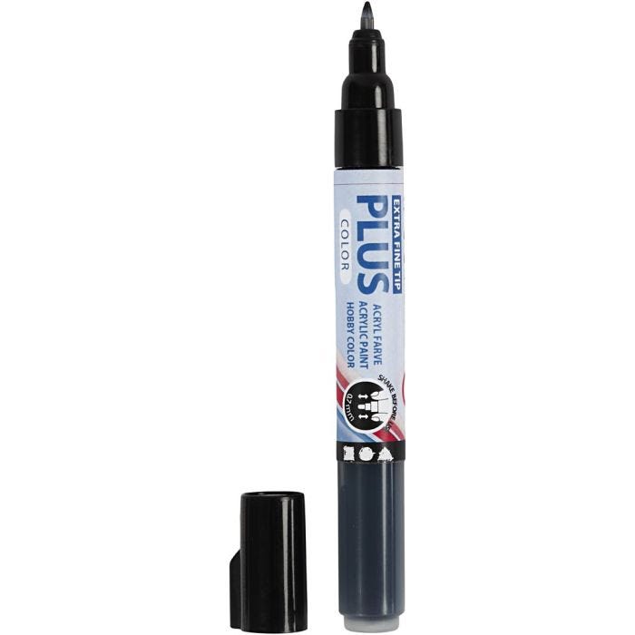 Plus Color Marker, L: 14,5 cm, lijndikte 0,7 mm, zwart, 5,5 ml, 1 stuk