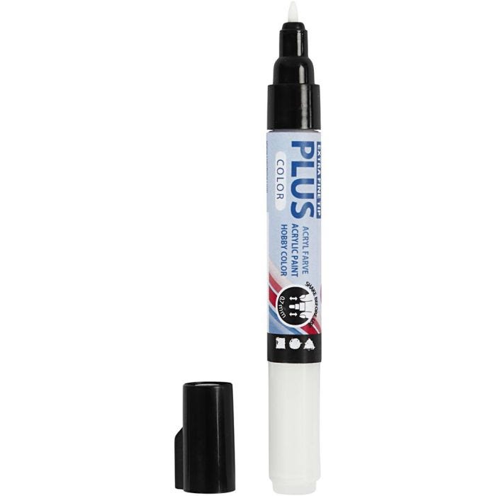 Plus Color Marker, L: 14,5 cm, lijndikte 0,7 mm, off-white, 5,5 ml, 1 stuk