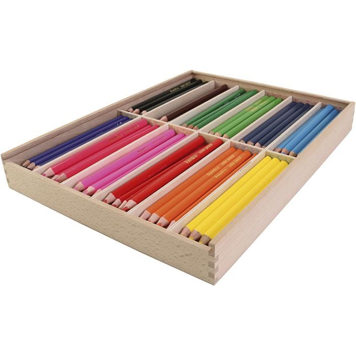 Kleurpotloden, vulling 5 mm, diverse kleuren, 144 stuk, 12x12 stuk/ 1 doos