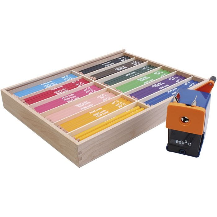 Edu Jumbo Kleurpotlood, vulling 6,25 mm, diverse kleuren, 12x12 stuk/ 1 doos