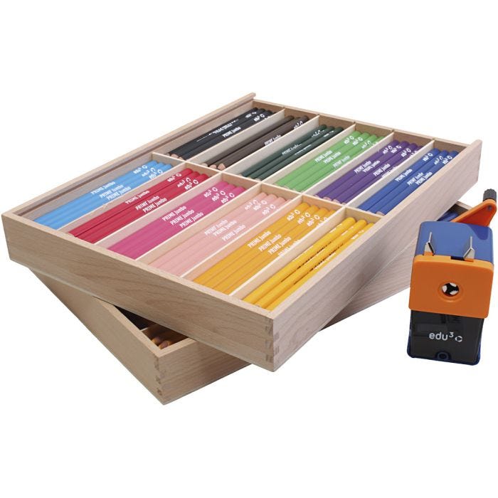 Edu Jumbo Kleurpotlood, vulling 6,25 mm, diverse kleuren, 24x12 stuk/ 1 doos