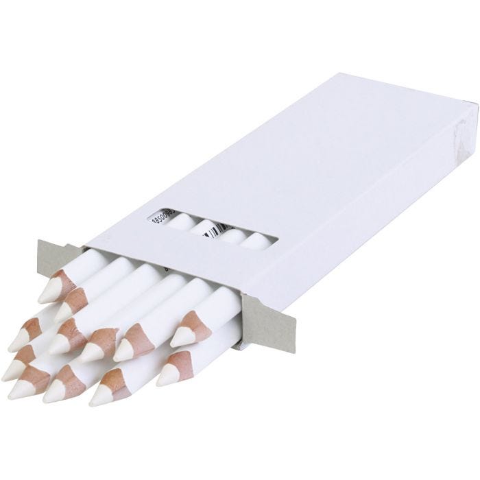 Edu Jumbo Kleurpotlood, dikte 10 mm, vulling 6,25 mm, wit, 12stuk/ 1 doos