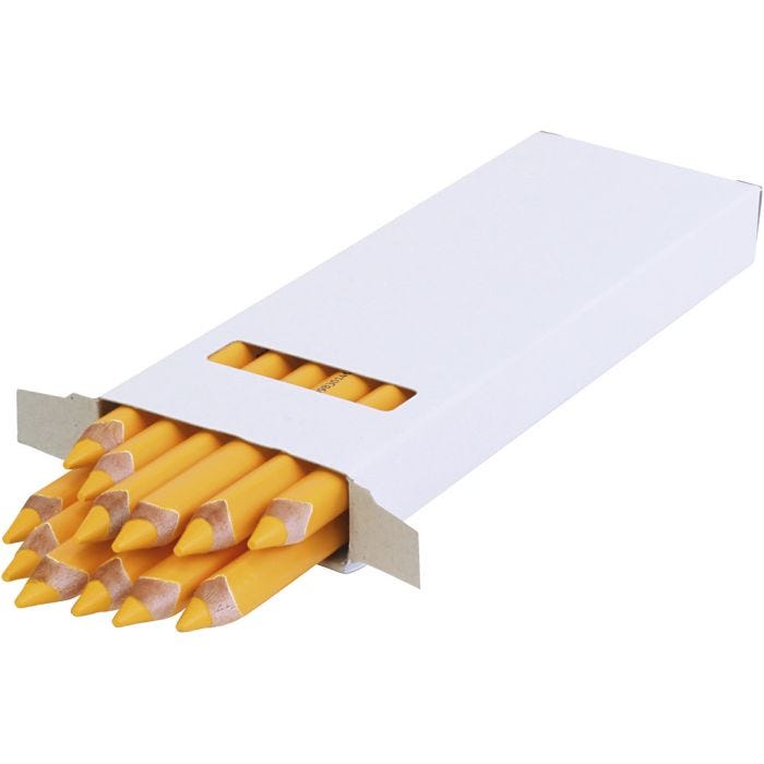 Edu Jumbo Kleurpotlood, dikte 10 mm, vulling 6,25 mm, donkergeel, 12 stuk/ 1 doos