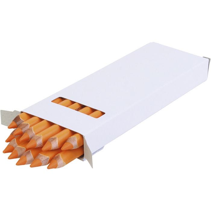 Edu Jumbo Kleurpotlood, dikte 10 mm, vulling 6,25 mm, oranje, 12 stuk/ 1 doos