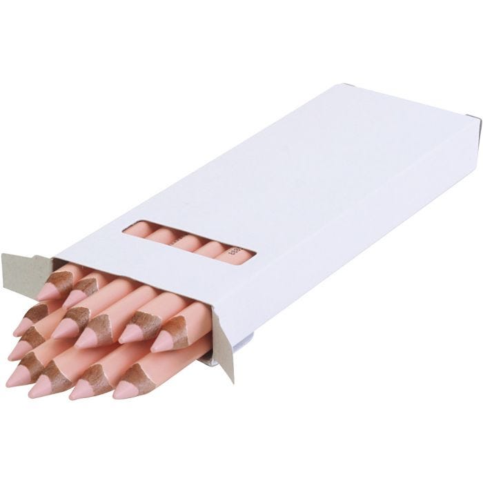 Edu Jumbo Kleurpotlood, dikte 10 mm, vulling 6,25 mm, lichtroze, 12 stuk/ 1 doos