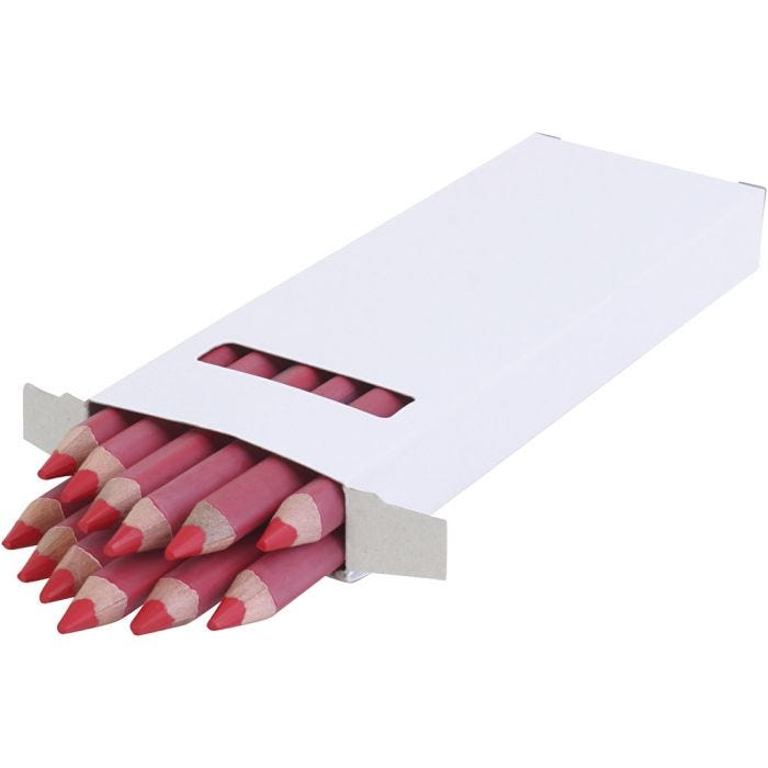 Edu Jumbo Kleurpotlood, dikte 10 mm, vulling 6,25 mm, rood, 12 stuk/ 1 doos