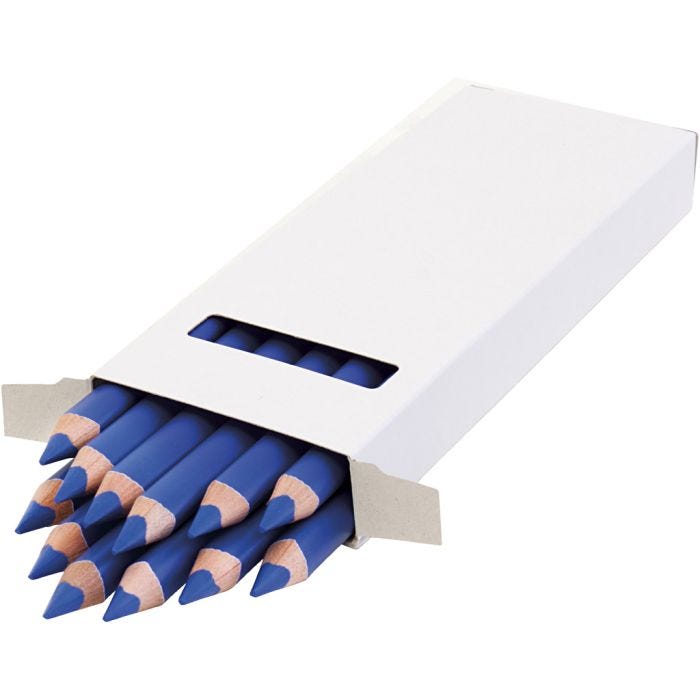 Edu Jumbo Kleurpotlood, dikte 10 mm, vulling 6,25 mm, donkerblauw, 12 stuk/ 1 doos