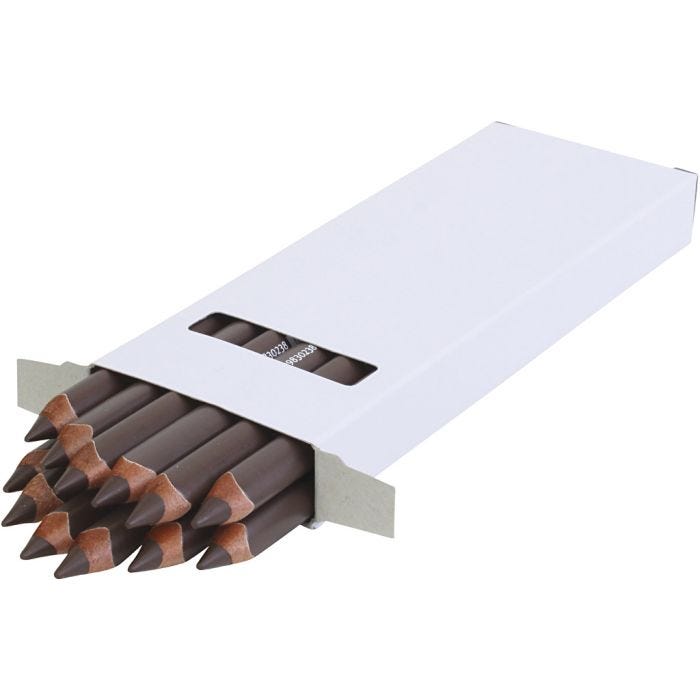 Edu Jumbo Kleurpotlood, dikte 10 mm, vulling 6,25 mm, donkerbruin, 12 stuk/ 1 doos