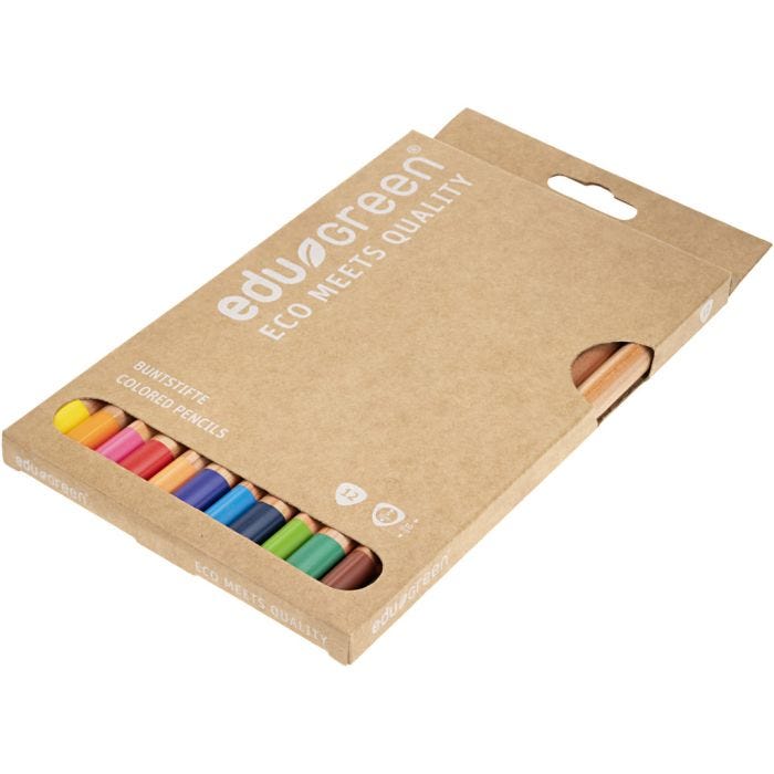 Edugreen Jumbo Kleurpotloden, dikte 10 mm, vulling 5 mm, diverse kleuren, 12stuk/ 1 doos