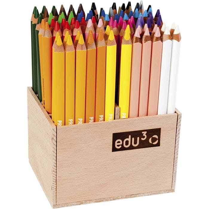 Edu Jumbo Kleurpotlood, dikte 10 mm, vulling 6,25 mm, diverse kleuren, 96 stuk/ 1 doos