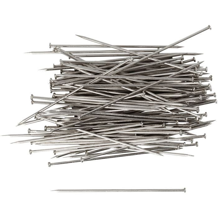 Kopspelden, L: 34 mm, dikte 0,6 mm, zilver, 50gr/ 1 doos