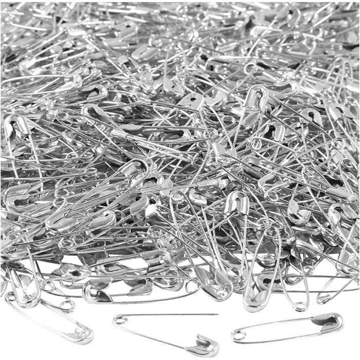 Veiligheidsspelden, L: 22 mm, dikte 0,6 mm, zilver, 500 stuk/ 1 doos