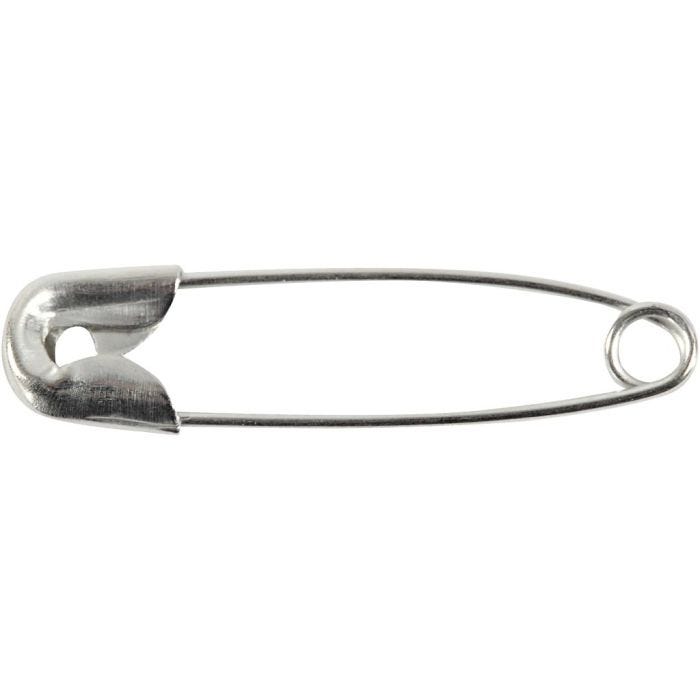 Veiligheidsspelden, L: 22 mm, dikte 0,6 mm, zilver, 100stuk/ 1 doos