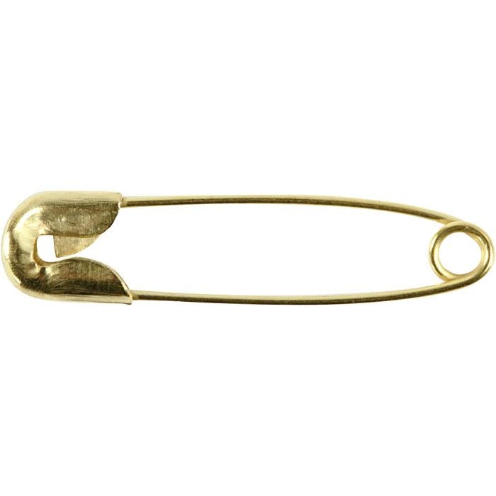 Veiligheidsspelden, L: 22 mm, dikte 0,6 mm, goud, 100 stuk/ 1 doos