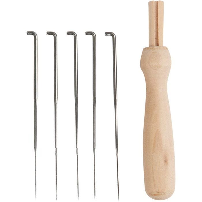 Viltnaald houder, L: 9 cm, 1 set
