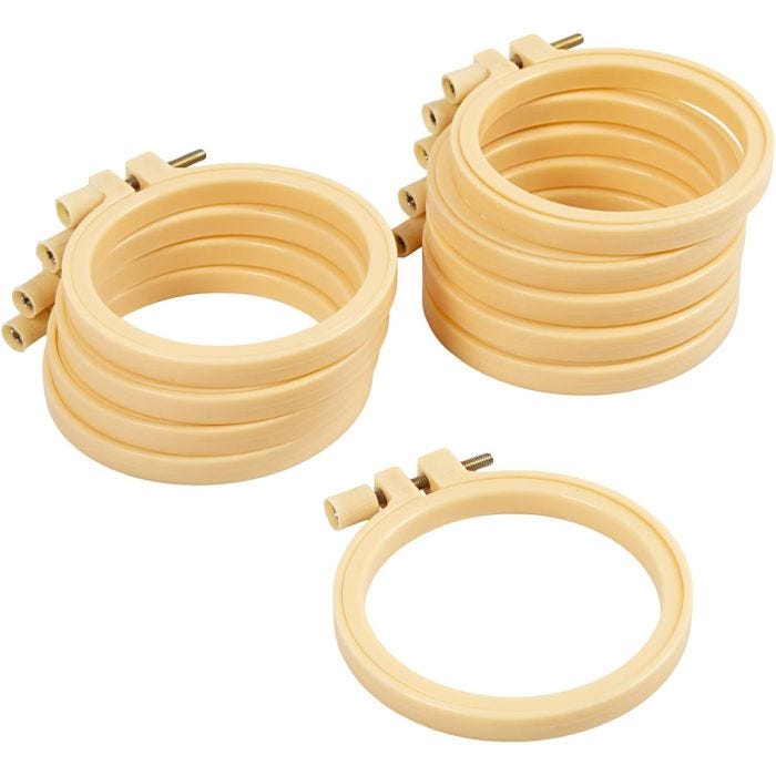 Borduurframe, Rond, d 9,5 cm, 10 stuk/ 1 doos
