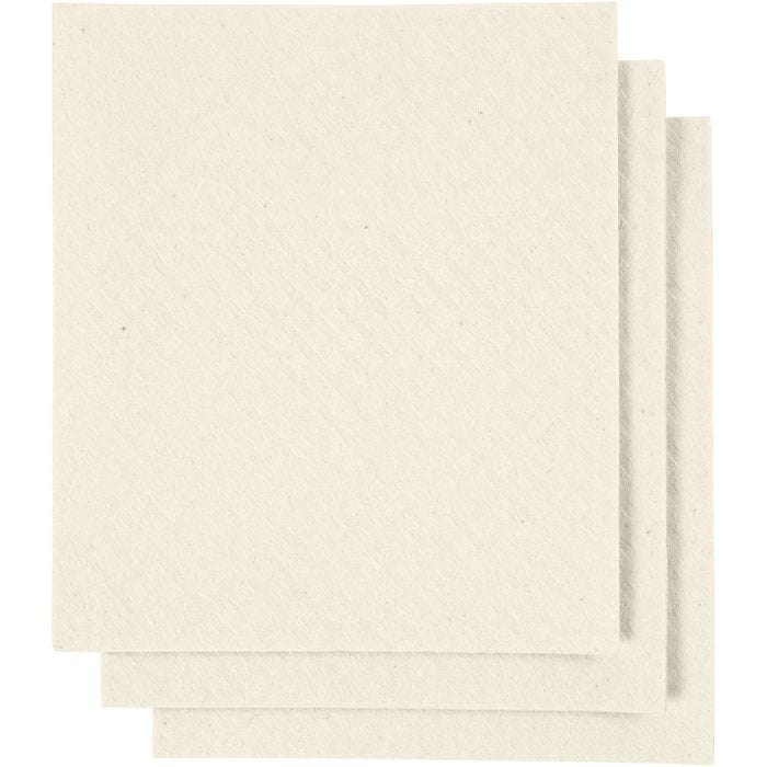 Sponsdoek, afm 17x19,5 cm, off-white, 3 stuk/ 1 doos