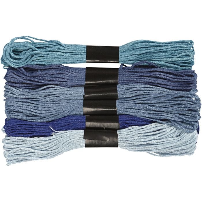 Borduurgaren, dikte 1 mm, blauw harmonie, 6 bol/ 1 doos