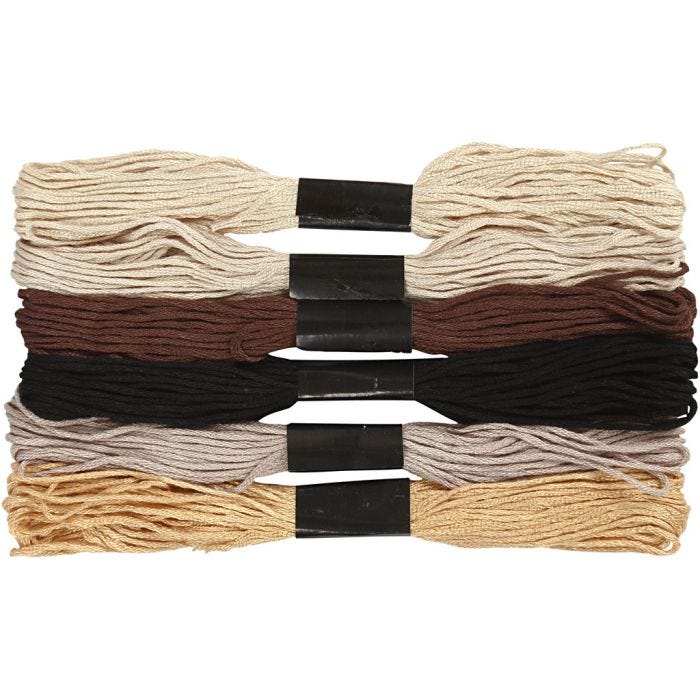 Borduurgaren, dikte 1 mm, naturel, 6 bol/ 1 doos