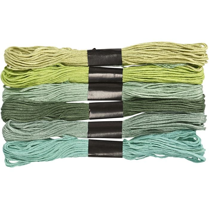 Borduurgaren, dikte 1 mm, groen, 6 bol/ 1 doos