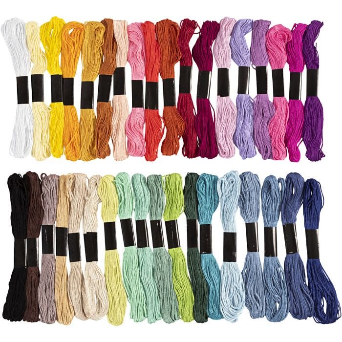 Borduurgaren, dikte 1 mm, diverse kleuren, 42 bol/ 1 doos