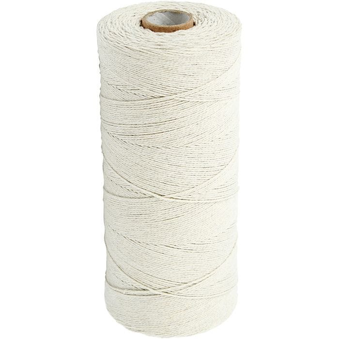 Katoendraad, 700 M, Extra dunne kwaliteit 12/6, licht naturel, 250gr/ 1 bol