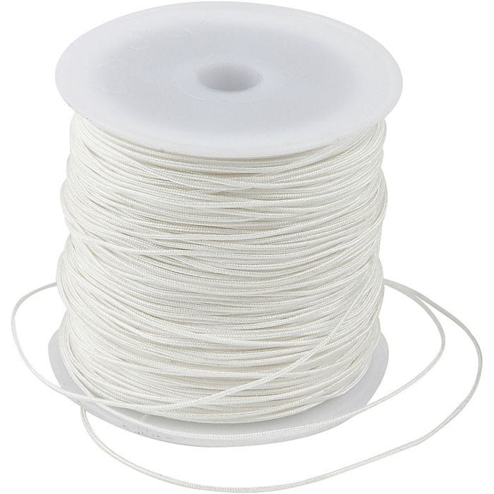 Polyester Koord, dikte 0,8 mm, wit, 50 m/ 1 rol
