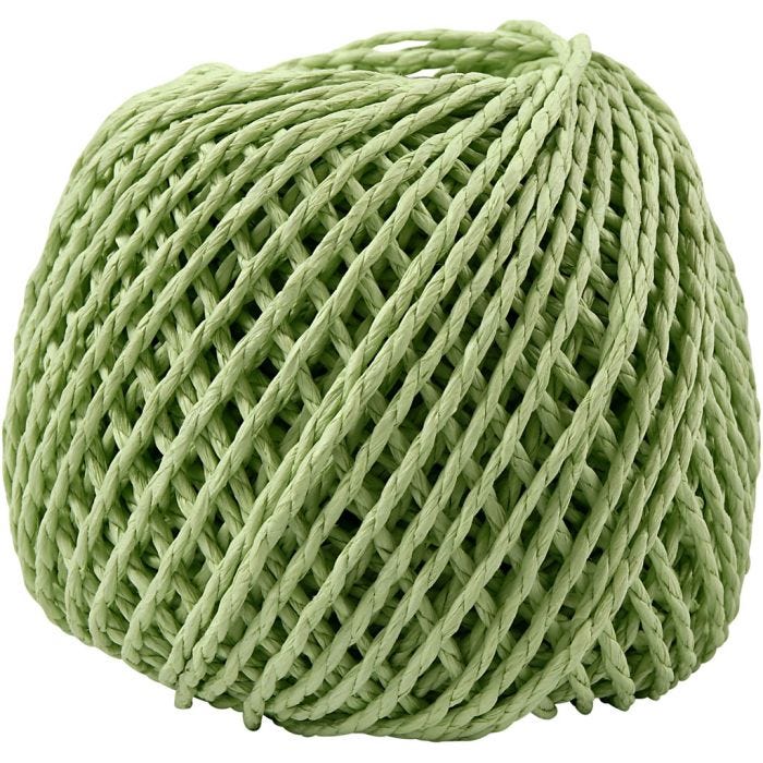 Papier Garen, dikte 2,5-3 mm, lichtgroen, 150 gr, 40 m/ 1 bol