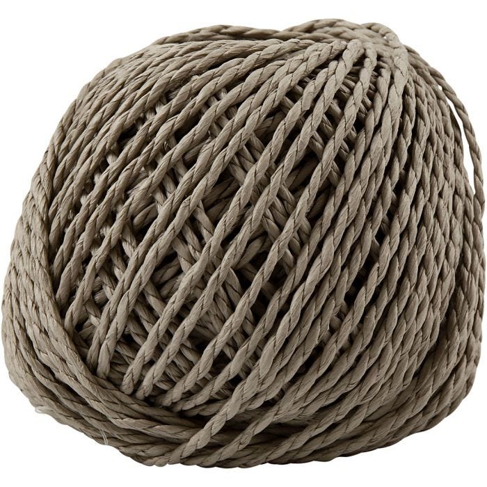Papier Garen, dikte 2,5-3 mm, lichtbruin, 150 gr, 40 m/ 1 bol