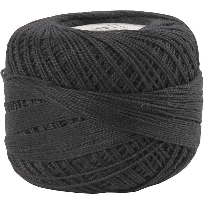Mercerised Katoengaren, zwart, 20 gr/ 1 bol