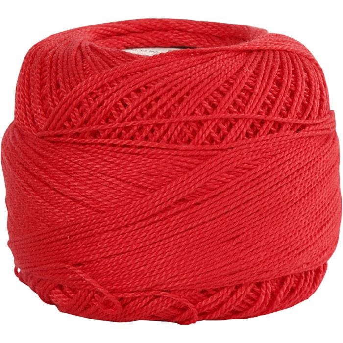 Mercerised Katoengaren, rood, 20gr/ 1 bol