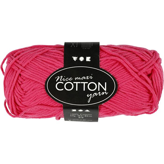 Katoengaren, 8/8, L: 80-85 M, afm maxi, roze, 50gr/ 1 bol