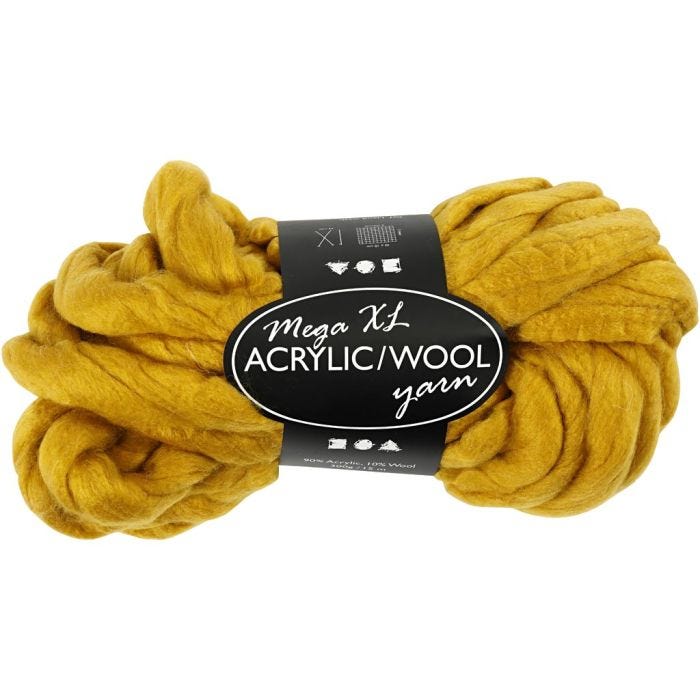 XL Garen van Acryl, L: 15 M, afm mega, donkergeel, 300 gr/ 1 bol