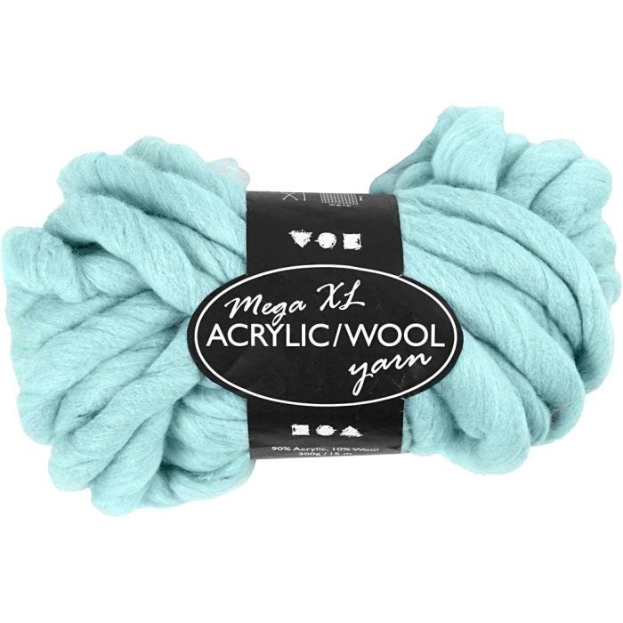 XL Garen van Acryl, 15 M, mega, turquoise, 300gr/ 1 bol