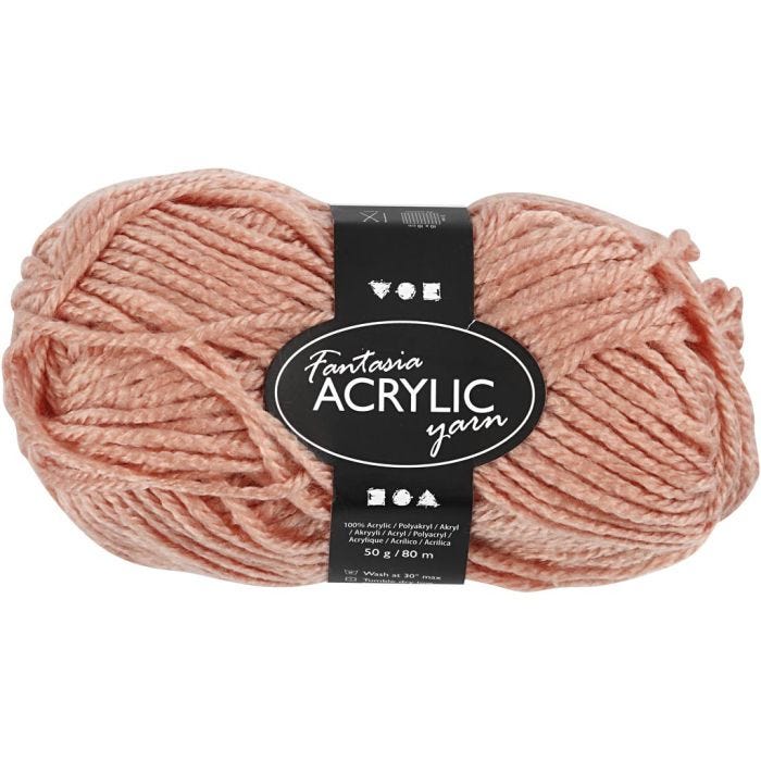 Fantasia acrylgaren, 80 M, beige, 50gr/ 1 bol