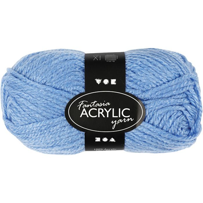 Fantasia acrylgaren, 80 M, blauw, 50gr/ 1 bol