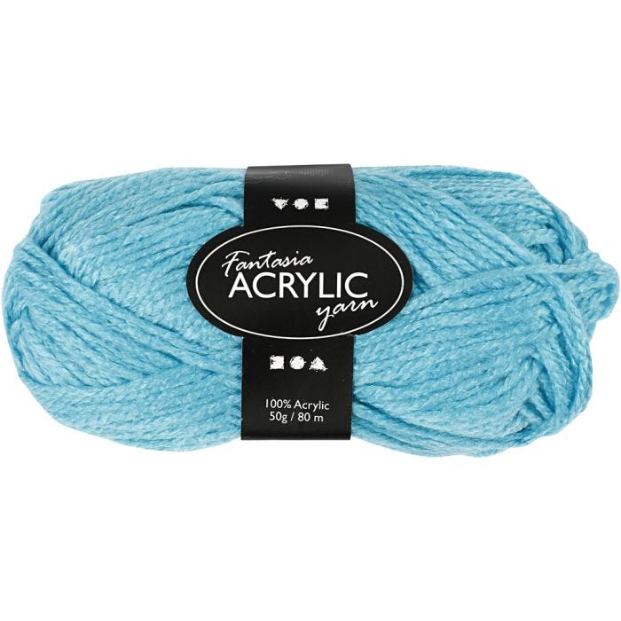 Fantasia acrylgaren, L: 80 M, turquoise, 50 gr/ 1 bol