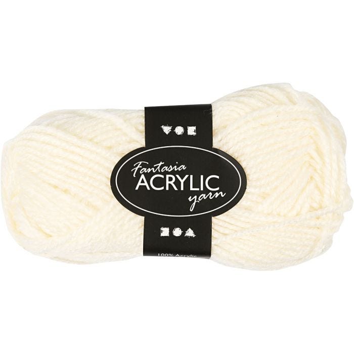 Fantasia acrylgaren, L: 80 M, off-white, 50 gr/ 1 bol