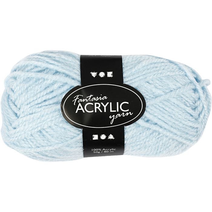 Fantasia acrylgaren, 80 M, lichtblauw, 50gr/ 1 bol