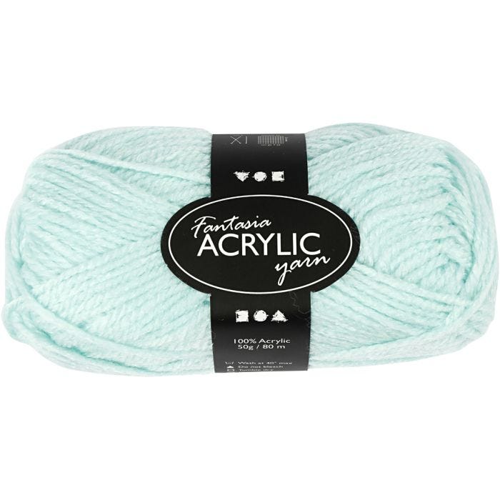 Fantasia acrylgaren, L: 80 M, mint groen, 50gr/ 1 bol
