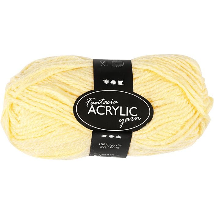 Fantasia acrylgaren, 80 M, lichtgeel, 50gr/ 1 bol
