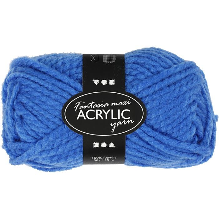 Fantasia Acrylgaren, L: 35 M, Maxi, blauw, 50 gr/ 1 bol