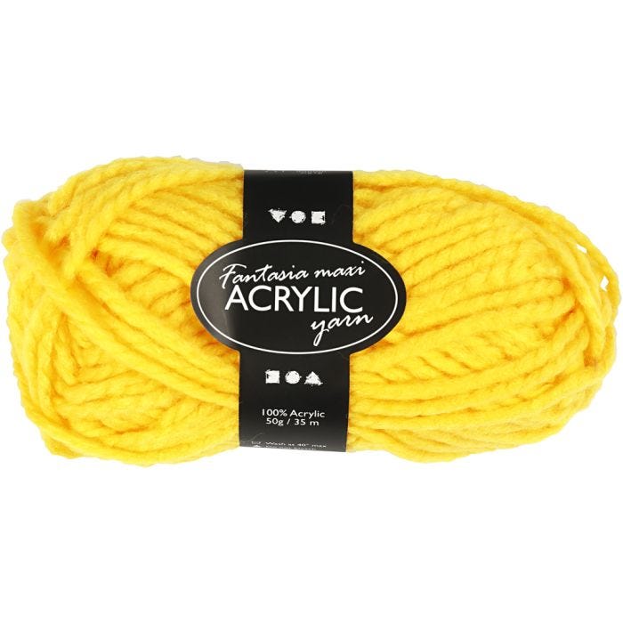 Fantasia acrylgaren, 35 M, Maxi, geel, 50gr/ 1 bol