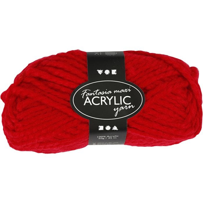Fantasia Acrylgaren, L: 35 M, Maxi, rood, 50 gr/ 1 bol