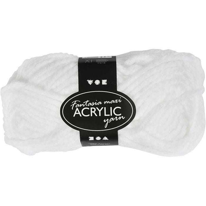 Fantasia Acrylgaren, L: 35 M, Maxi, wit, 50 gr/ 1 bol
